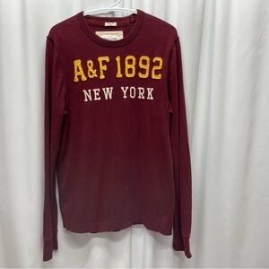 Abercrombie & Fitch mens muscle shirt size medium vintage y2k maroon long sleeve